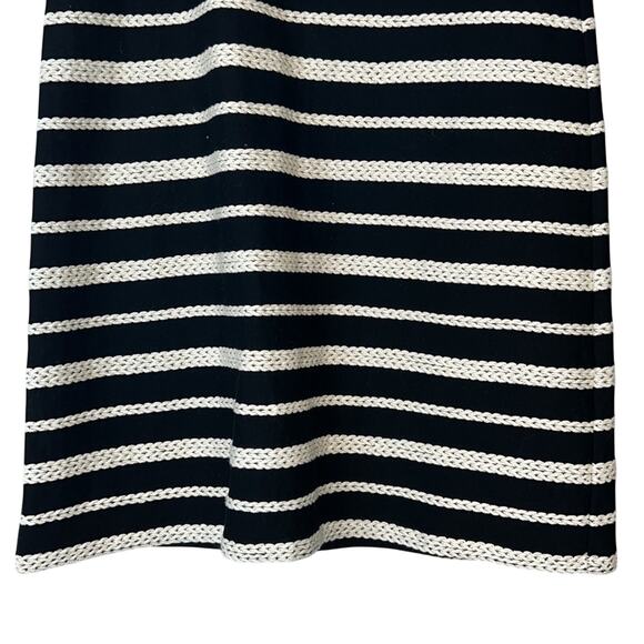 Max Edition Ladies Black & Ivory Striped Knit Dress, Sleeveless, Size Medium - Picture 2 of 4